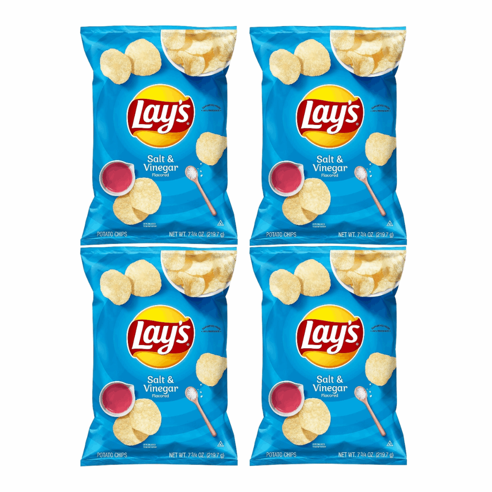 Lay's Salt & Vinegar Flavored Potato Chips | Classic Tangy Crunch | 7.75 oz (220g) Bag
