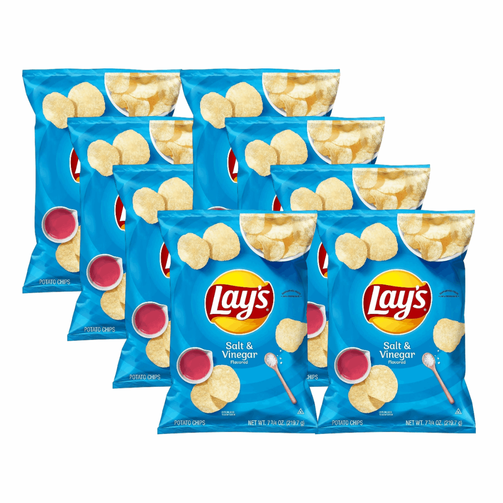 Lay's Salt & Vinegar Flavored Potato Chips | Classic Tangy Crunch | 7.75 oz (220g) Bag