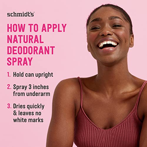 Schmidt's Rose & Vanilla Natural Deodorant Spray (3 Pack, 3.2 oz each)
