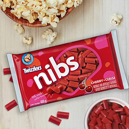 Twizzlers Nibs Cherry Flavored Licorice Candy - 14 oz Share Size Bag of Chewy, Bite-Sized Bites