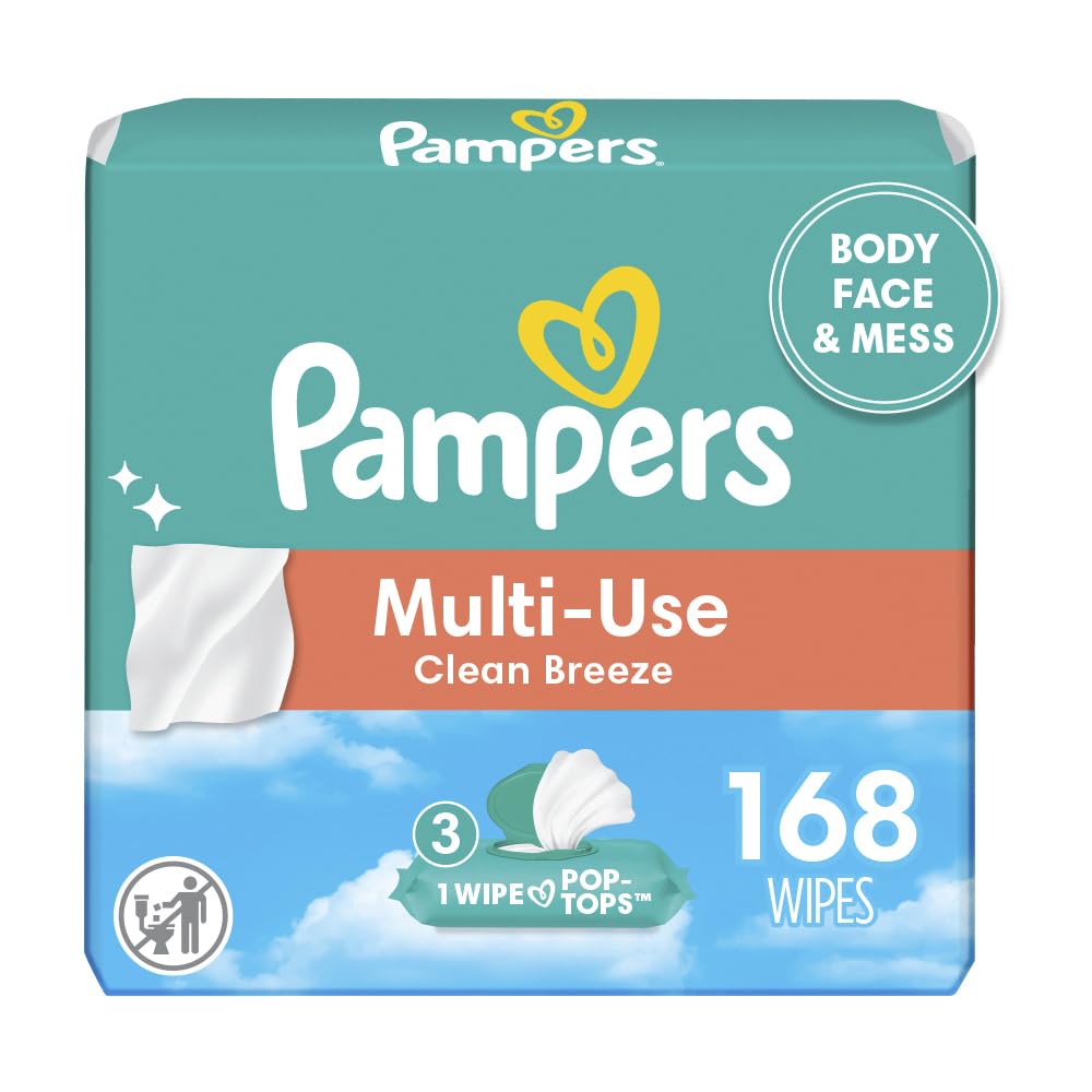 Pampers Baby Wipes – 3 Pop-Top Packs (168 Wipes)