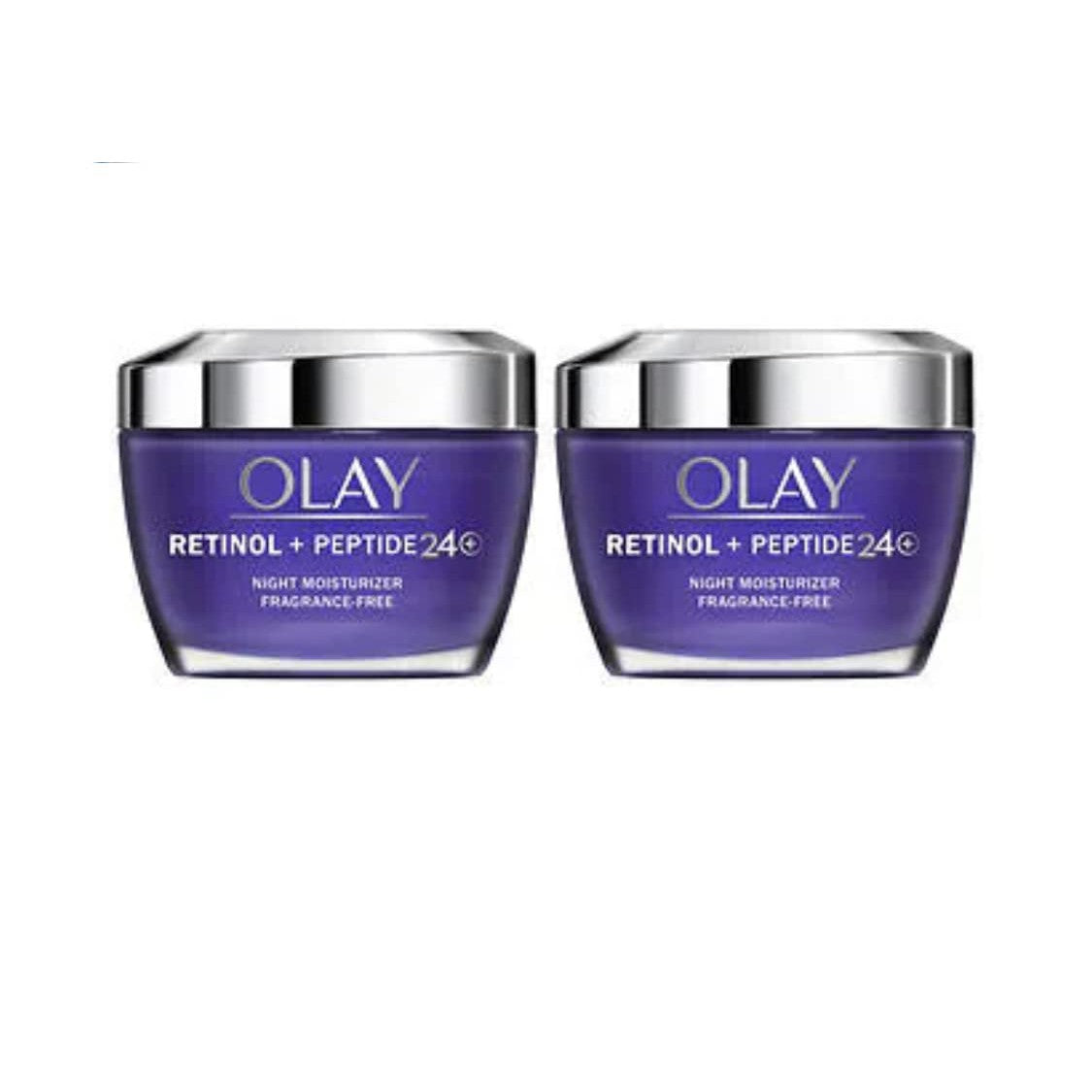 Olay Regenerist Retinol 24 + Peptide Night Face Moisturizer, Fragrance-Free (1.7 oz, 2 Pack Value)