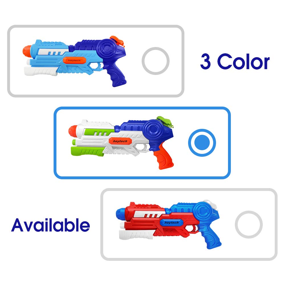 Heytech Super Water Gun (Green) | 1200cc High Capacity Blasters | 32ft Long Range Soakers