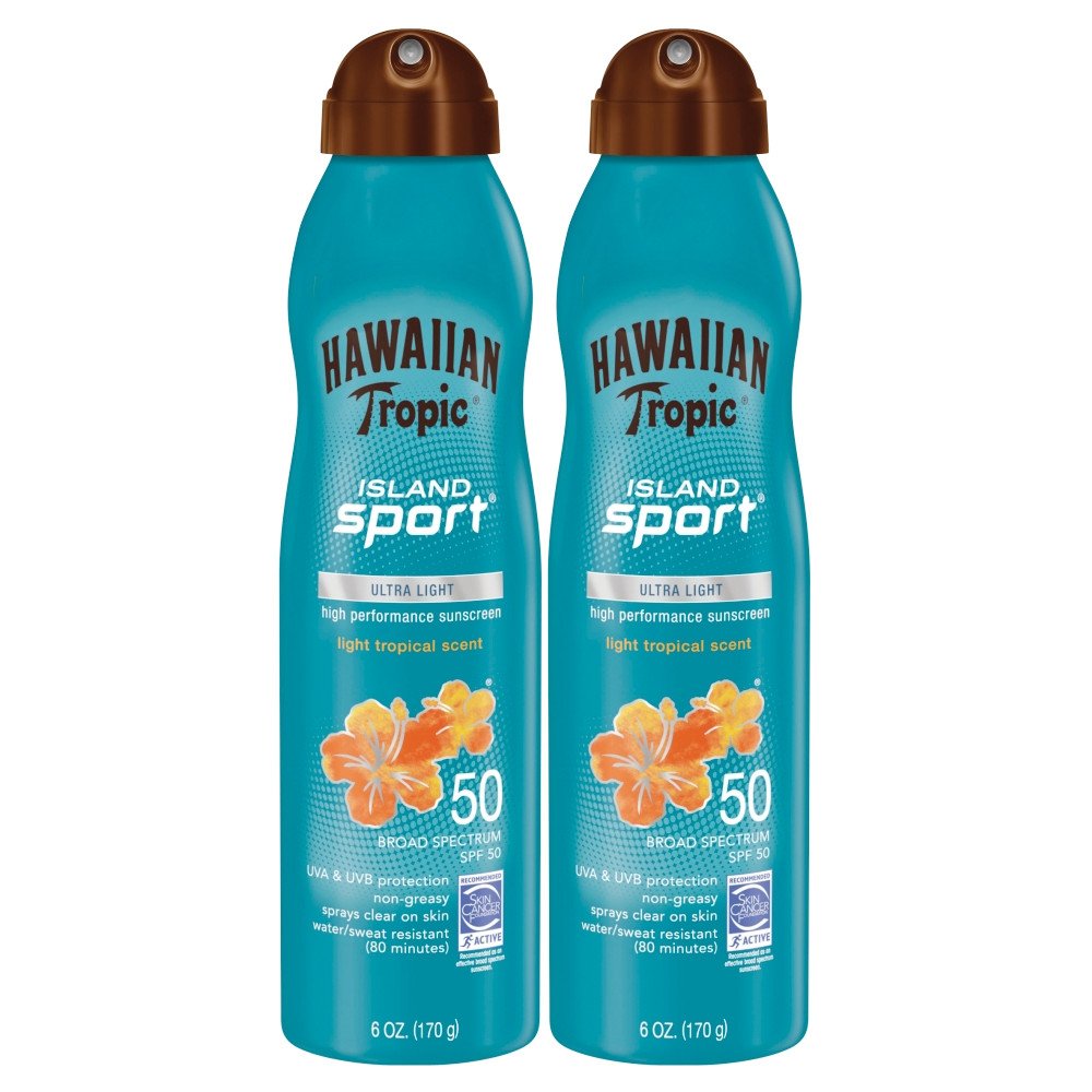 Hawaiian Tropic Island Sport SPF 50 Sunscreen Spray (Twin Pack)