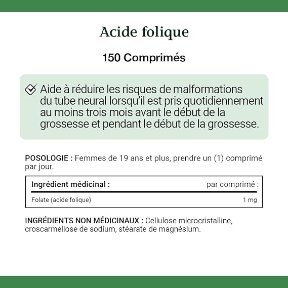 Nature's Bounty Folic Acid 1mg (1000 mcg), 150 Tablets