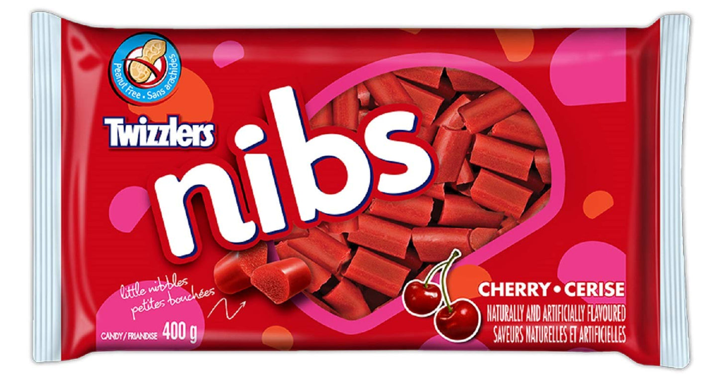Twizzlers Nibs Cherry Flavored Licorice Candy - 14 oz Share Size Bag of Chewy, Bite-Sized Bites