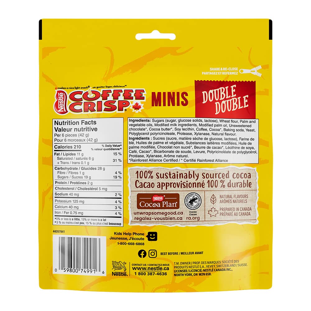 COFFEE CRISP Minis Double Double Pouch 180g