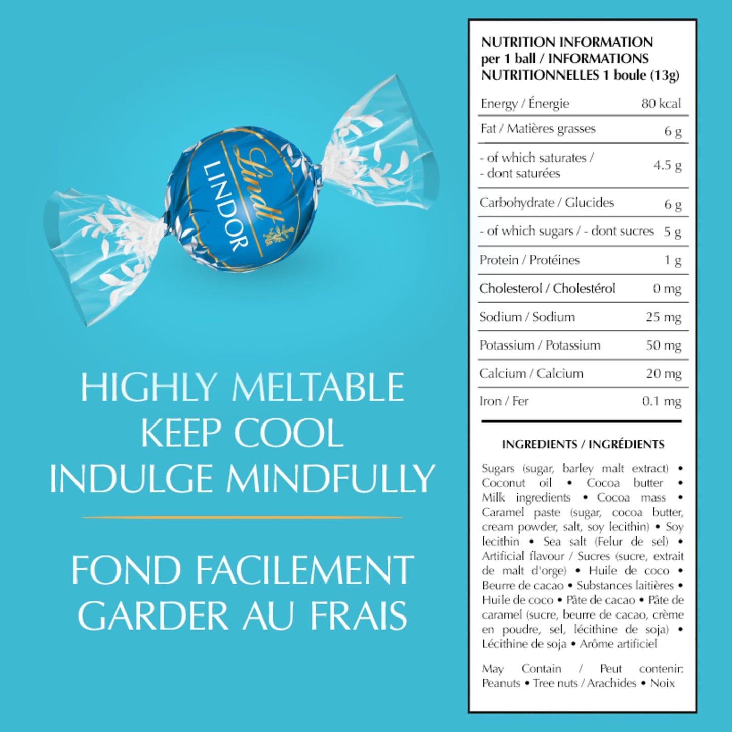 LINDOR Milk Caramel Sea Salt Truffles 150g