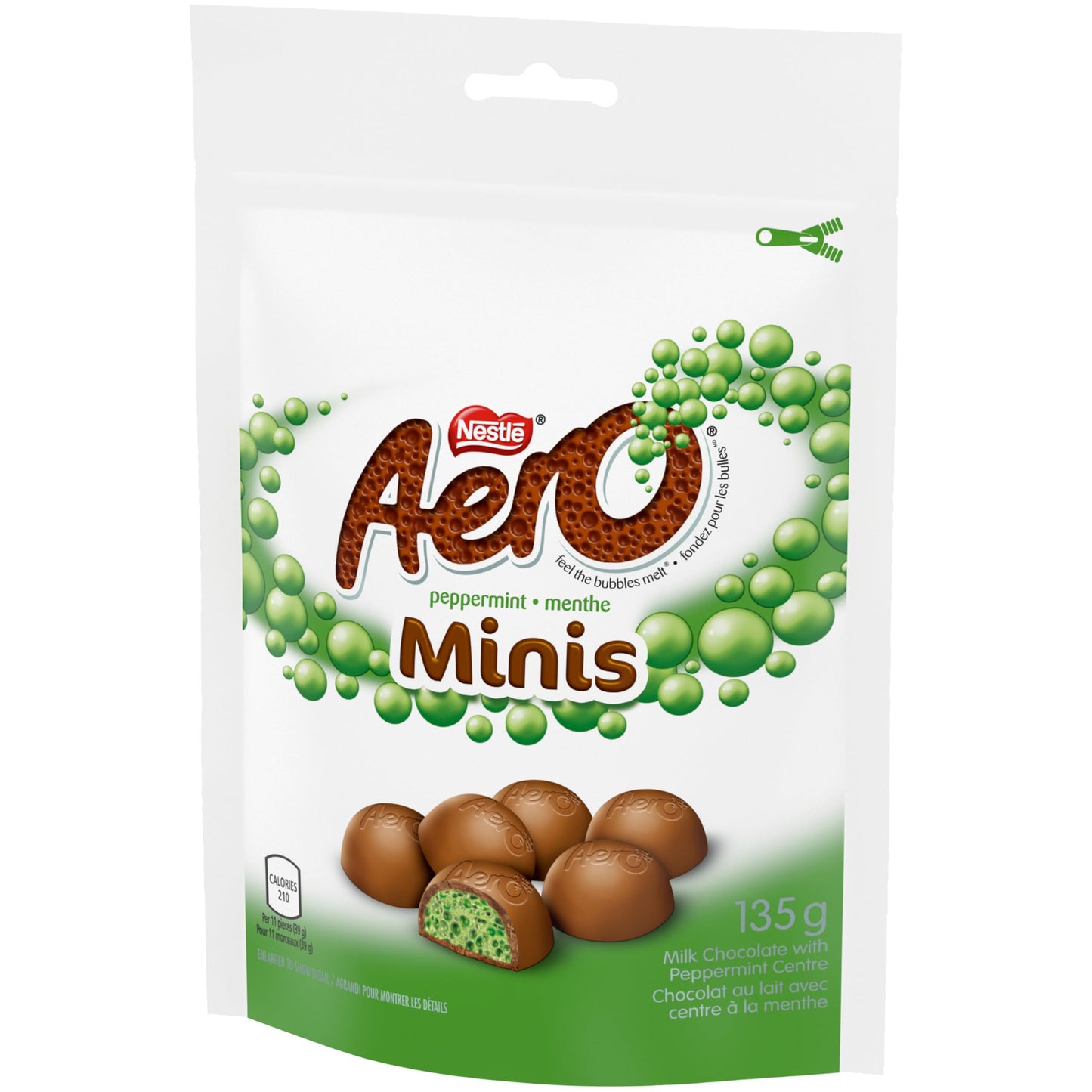Aero Peppermint Bubbles - Light & Airy Mint Chocolate Candy (4.76 oz Share Pouch)