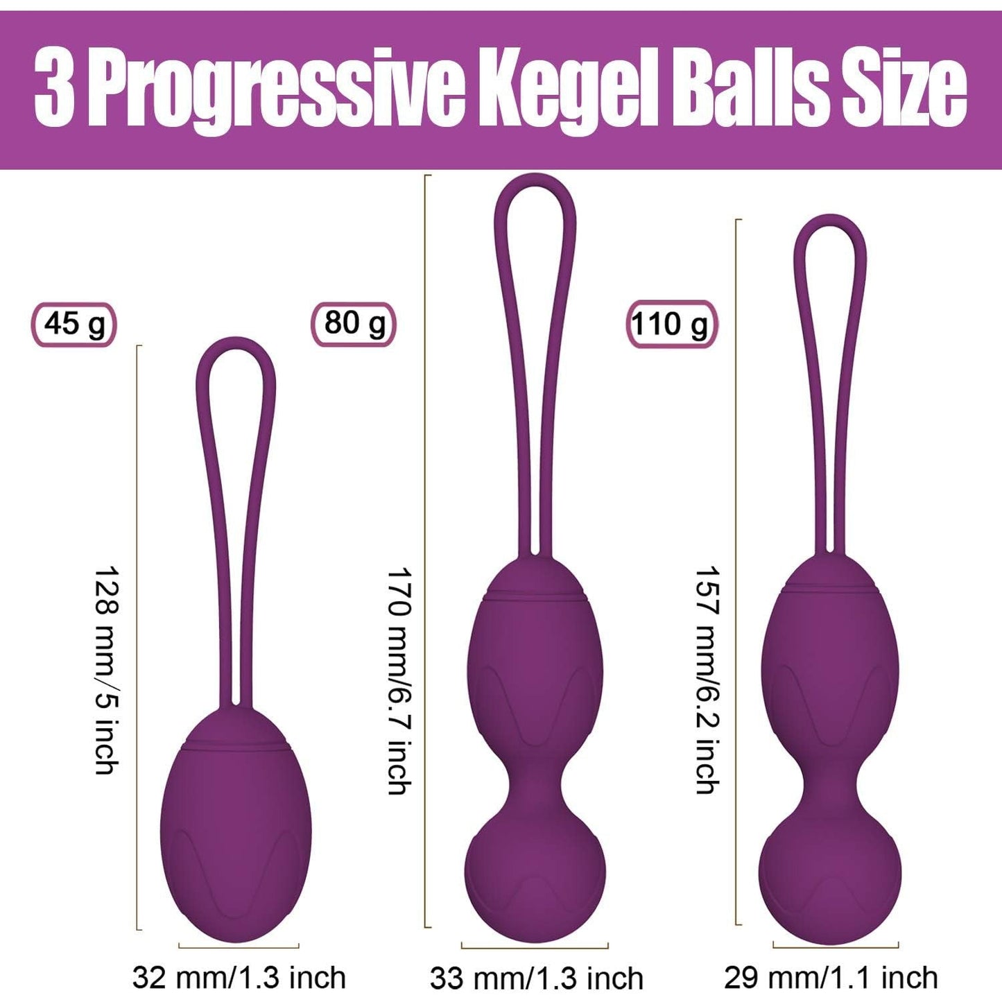 Reclaim Your Confidence: Premium Kegel Exercise Balls for Women – (3-Stage Set, Pink)