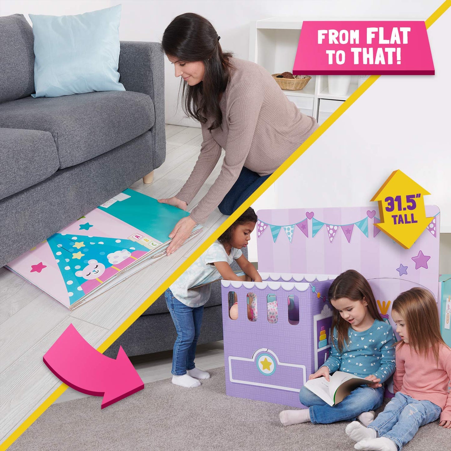 WowWee Pop2Play 2-in-1 Toddler Kitchen & Nursery Playset – Foldable Fun, Easy Storage!