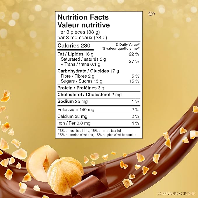 FERRERO ROCHER Fine Hazelnut Milk Chocolate; Heart Shaped Gift Box; 8 Count; Individually Wrapped Chocolate; Valentines Day Chocolate; 100 Grams