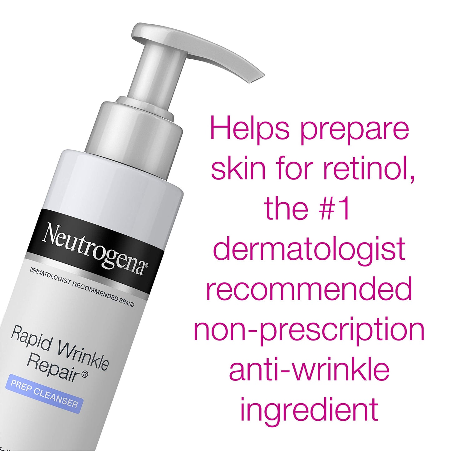 Neutrogena Rapid Wrinkle Repair Retinol Prep Cleanser | Exfoliating Face Wash with Glycolic Acid (5 oz)