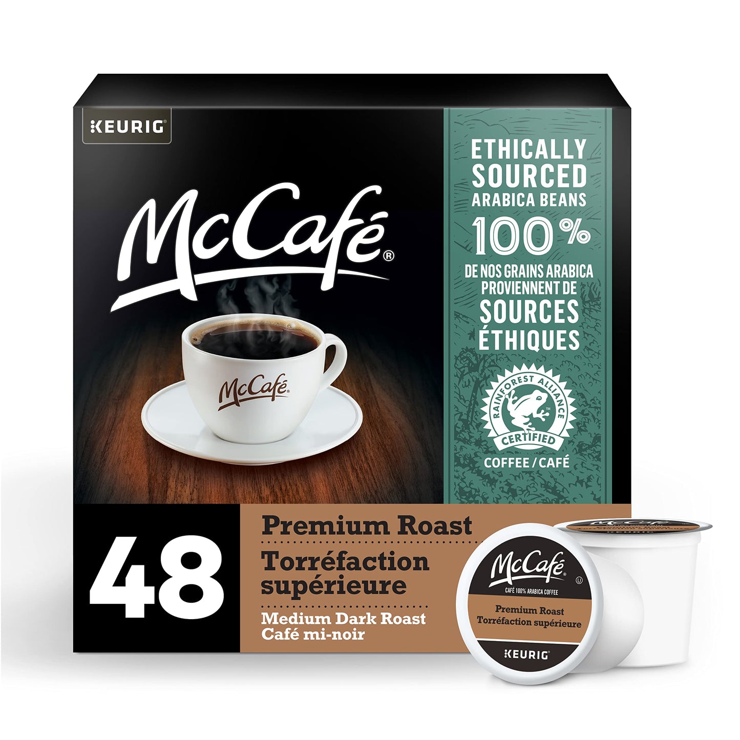 McCafé Premium Roast K-Cup Coffee Pods (Medium Dark Roast) - 48 Count