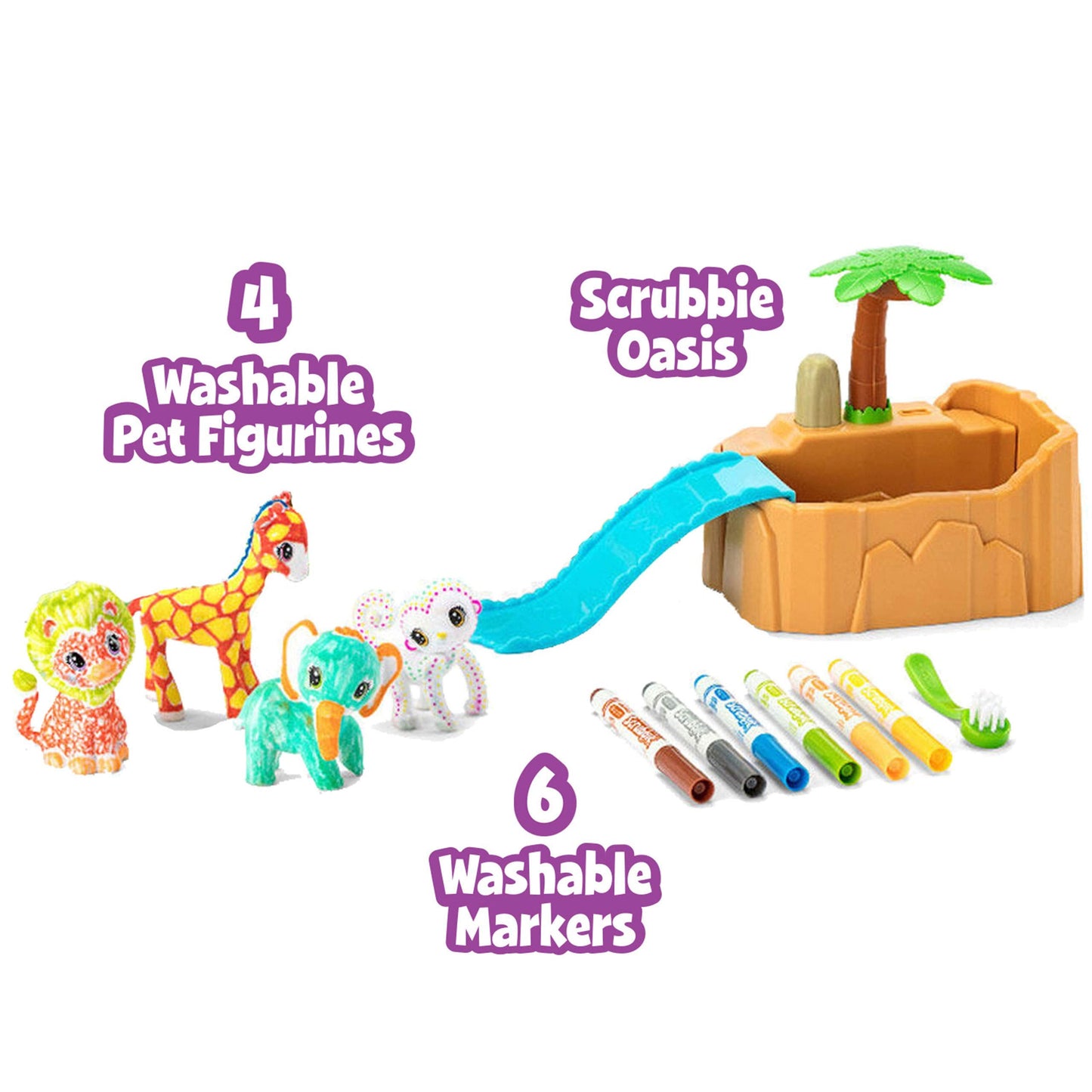 Crayola Scribble Scrubbie Safari Animals Playset - Ages 3+