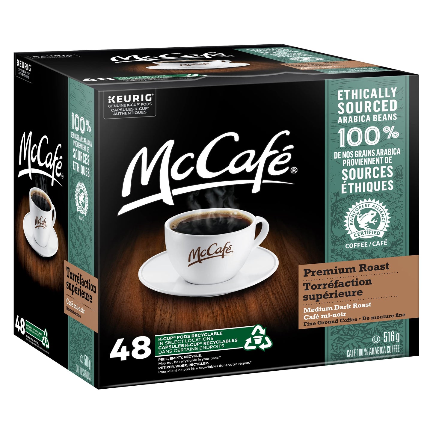 McCafé Premium Roast K-Cup Coffee Pods (Medium Dark Roast) - 48 Count