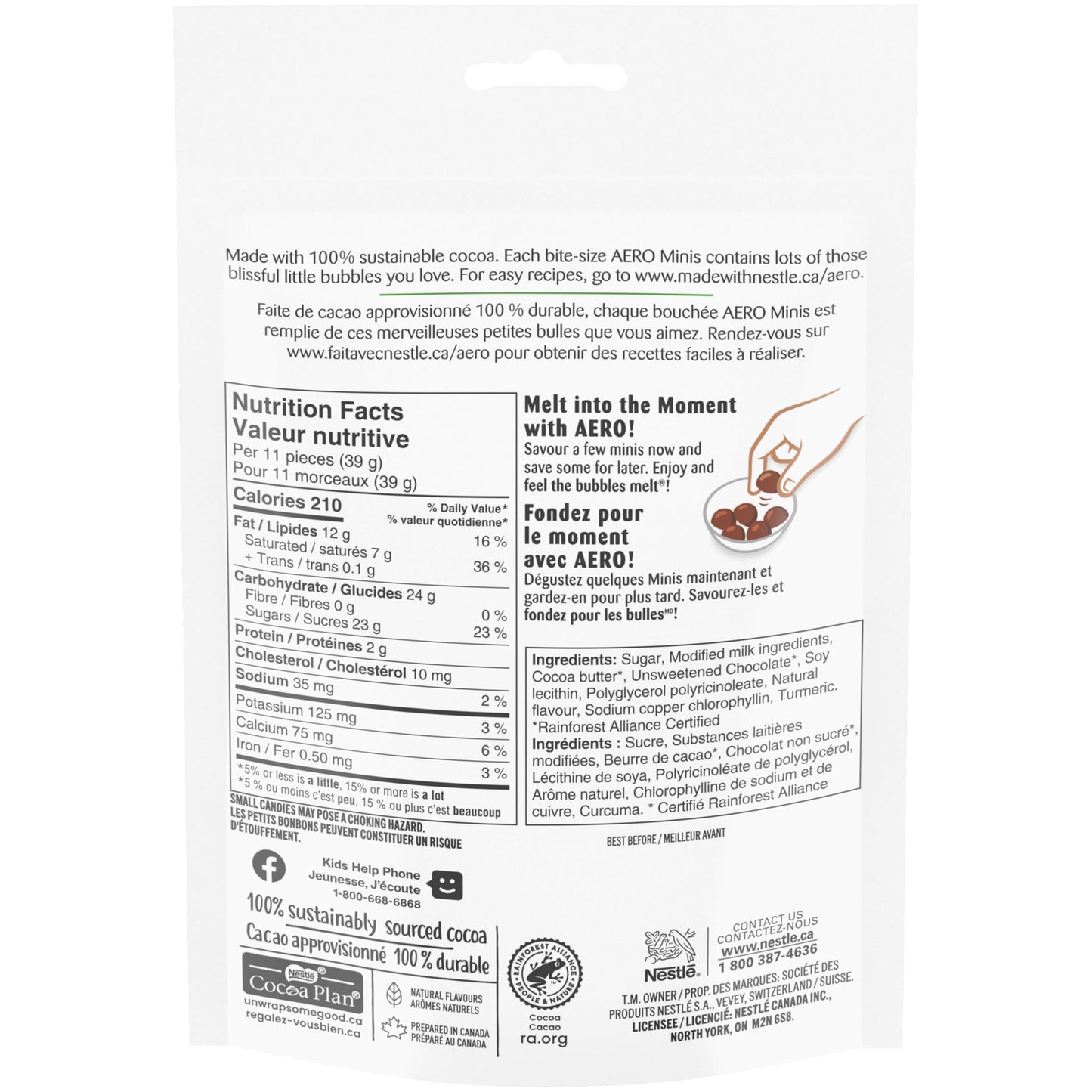 Aero Peppermint Bubbles - Light & Airy Mint Chocolate Candy (4.76 oz Share Pouch)