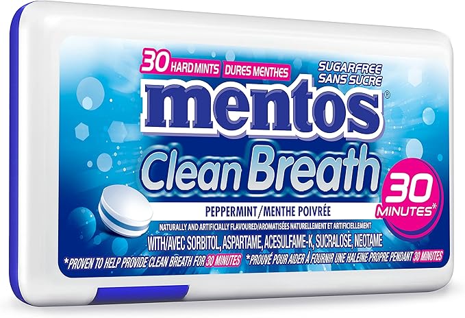 Mentos Clean Breath Mints Peppermint 30 Tablets