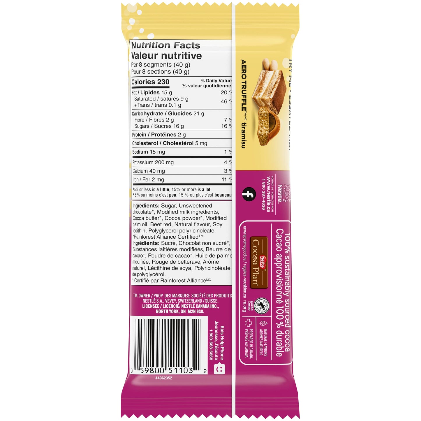 NESTLÉ AERO TRUFFLE Black Forest Cake Dark Chocolate Bars, 105 g