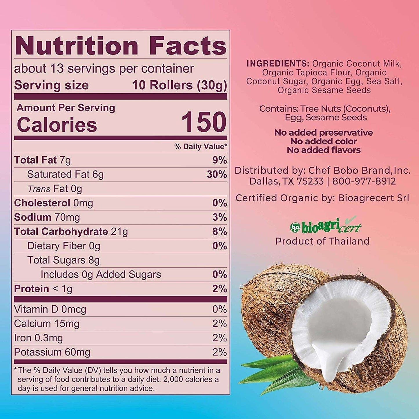 Ava Organics Coconut Crispy Rollers: USDA Organic, Real Coconut Milk Snacks (14.1 oz) – Deliciously Light & Crunchy!