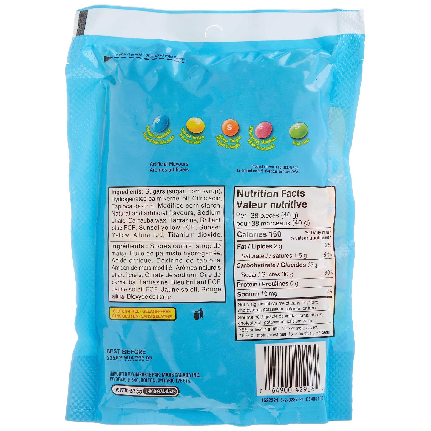 Skittles Tangy Tropical Chewy Candy | 320g Bowl Size Bag | Exotic Fruit Flavors