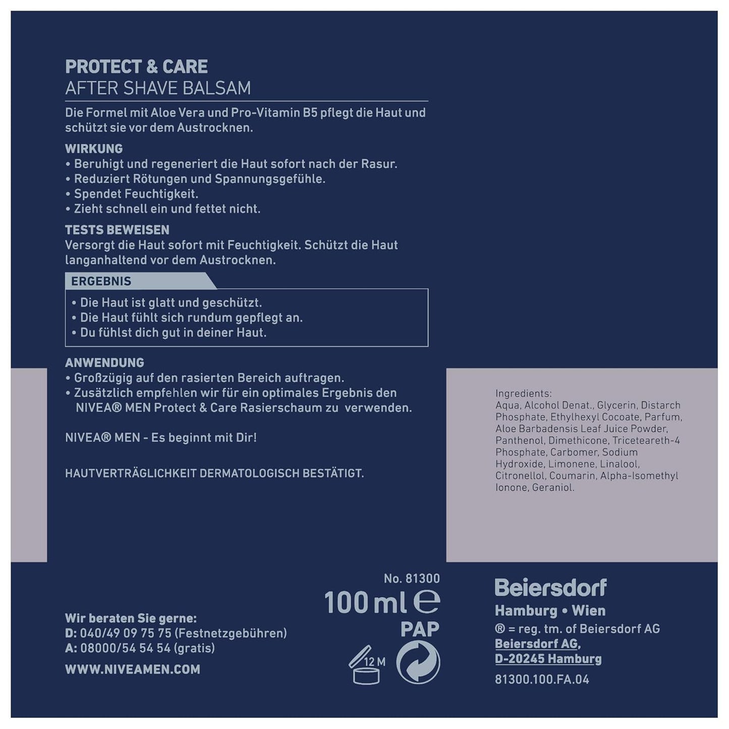 NIVEA MEN Sensitive Post Shave Balm | For Sensitive Skin (100ml)