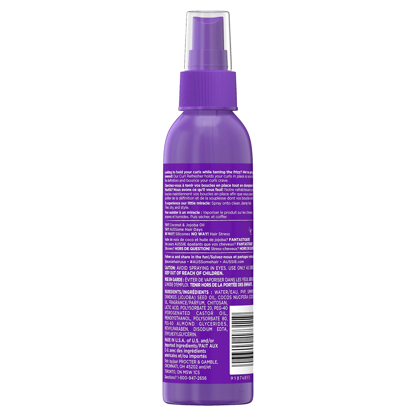 Aussie Miracle Curls Refresher Spray Gel with Coconut & Jojoba Oil 170 mL