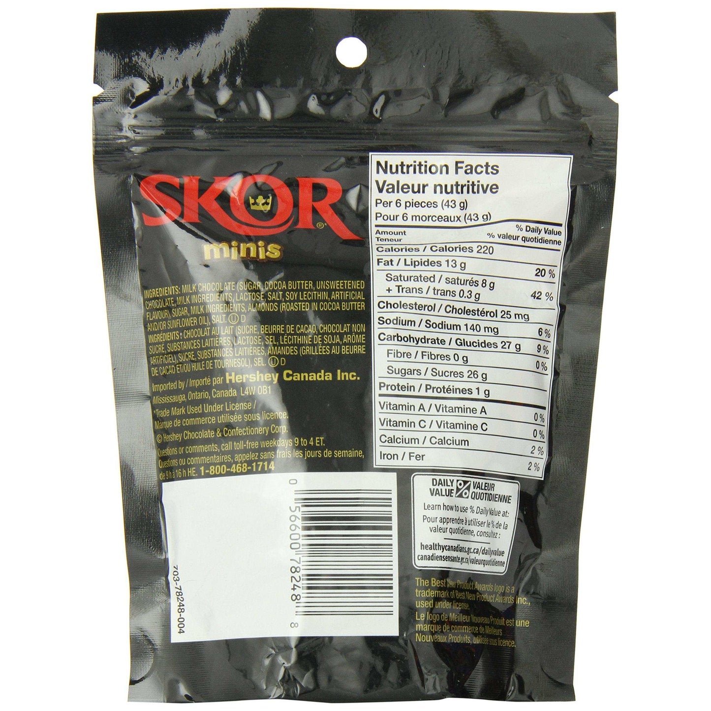 SKOR Minis: Crunchy Butter Toffee & Milk Chocolate Candy (191g Bag)