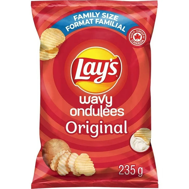 Lay's Wavy Original Potato Chips (235g) Bag