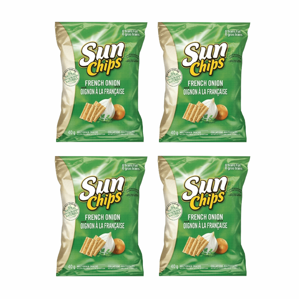 SunChips French Onion Whole Grain Snacks - Savory 4 Pack (40g Bags)