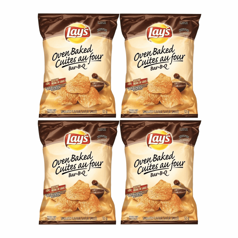 Baked Lay's BBQ Potato Crisps - Oven Baked Snacks (1.125 oz Bags, 4 Pack)