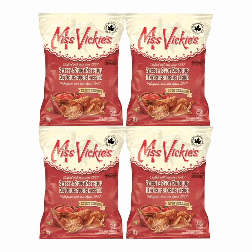 Miss Vickie's Sweet & Spicy Ketchup Kettle Cooked Chips - 4 Snack Pack (40g)