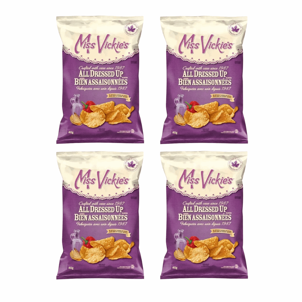 Miss Vickie's All Dressed Up Kettle Cooked Chips - Tangy & Savory 4 Pack (40g)