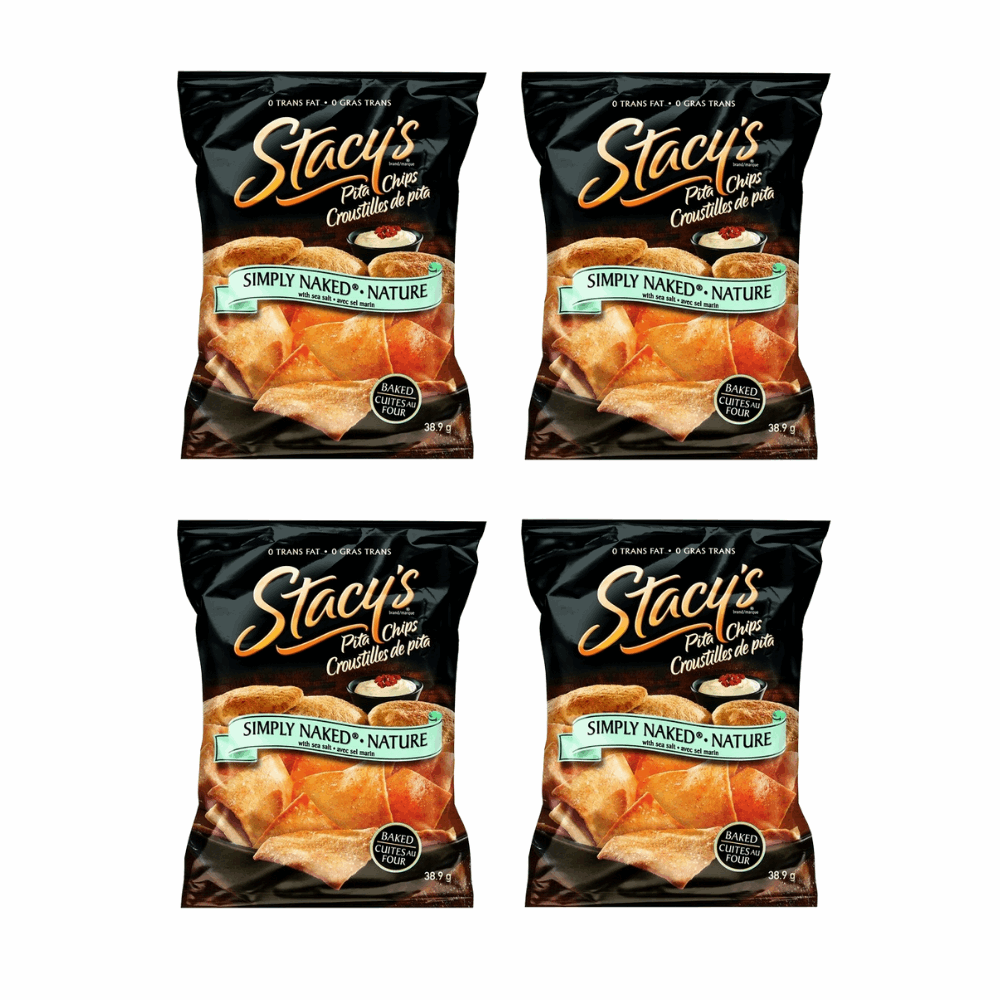Stacy's Simply Naked Baked Pita Chips - 4 Snack Pack (38.9g Bags)