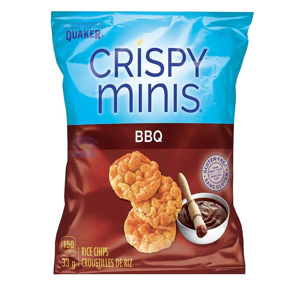 Quaker Crispy Minis BBQ Rice Chips 33g (Pack of 4)