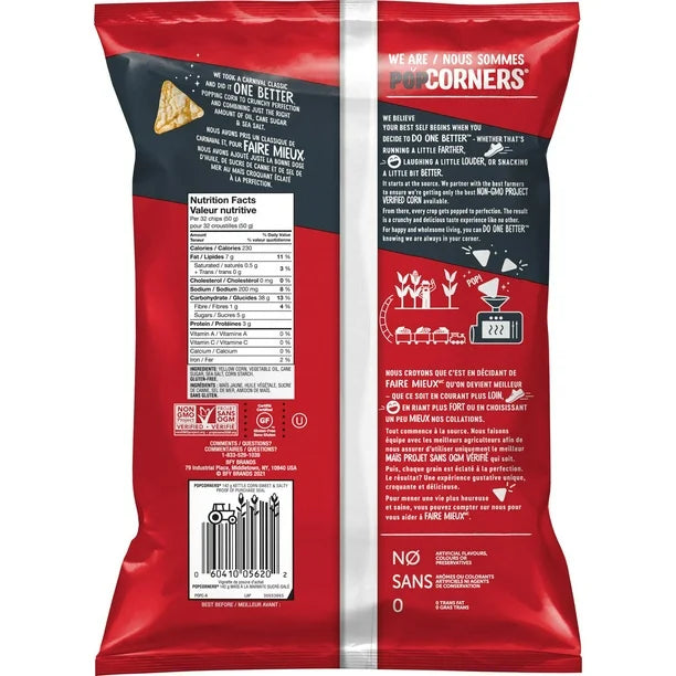 Popcorners Kettle Corn Never Fried Snacks - 4 Pack (142g)