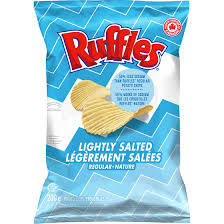 Ruffles Lightly Salted Ridged Potato Chips | 2 Pack 200g