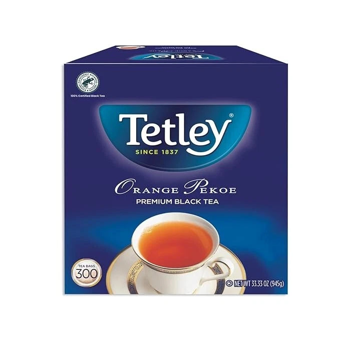 Tetley Orange Pekoe Black Tea Bags – 300 Count Bulk Pack for Rich, Smooth Flavor 945g