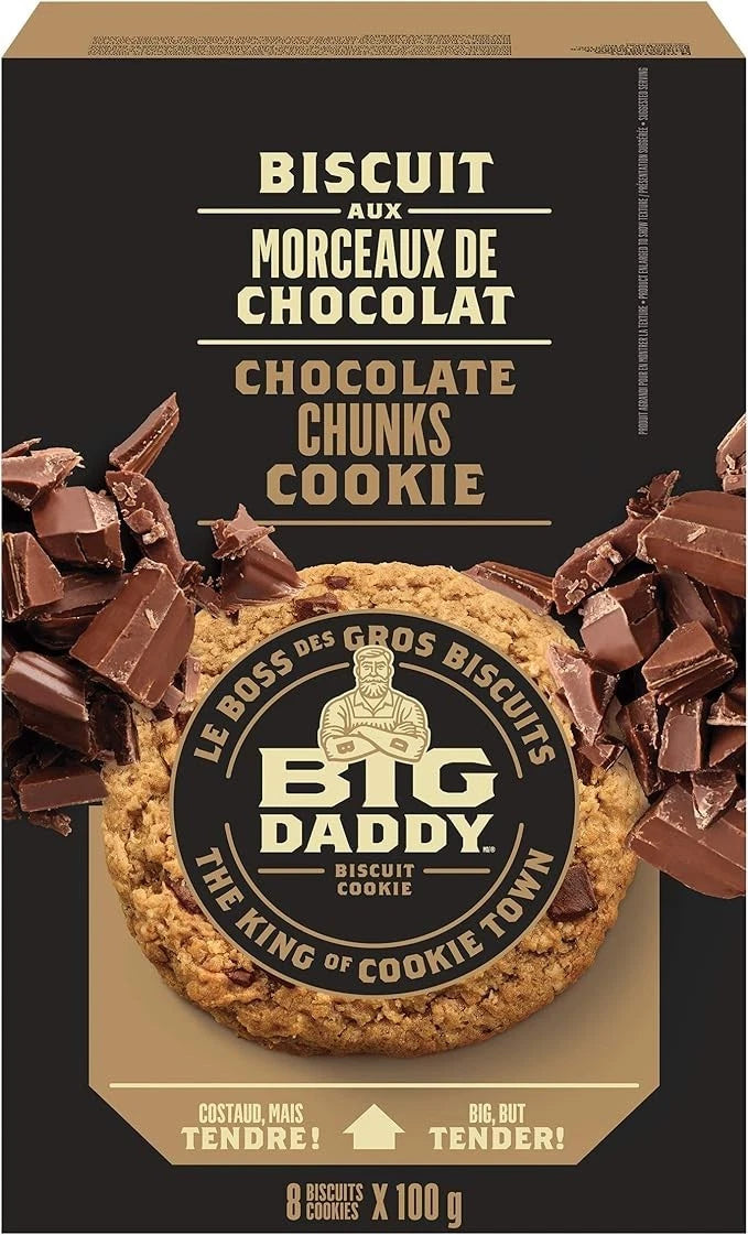 Big Daddy Chocolate Chunk Cookies - 8 Individually Wrapped Packs - Gourmet Indulgence