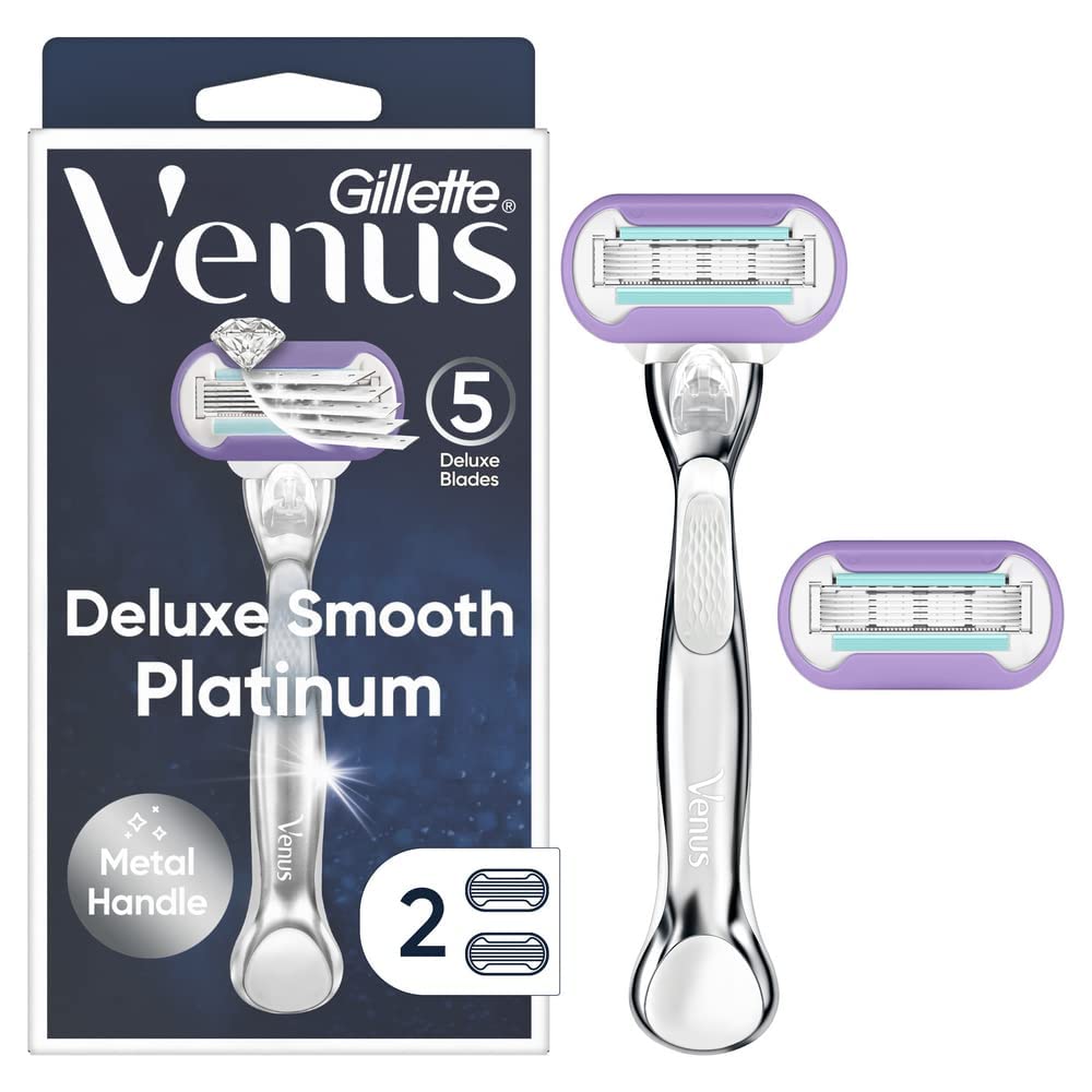 Gillette Venus Deluxe Smooth Platinum:  (1 Razor, 2 Refills)