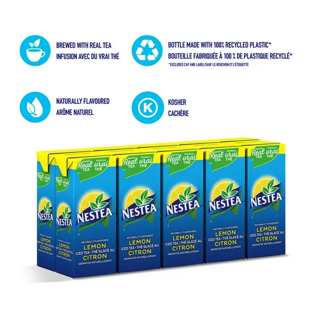 Nestea Lemon Iced Tea – 10 Pack Refreshing Ready-to-Drink Bottles 10x200mL