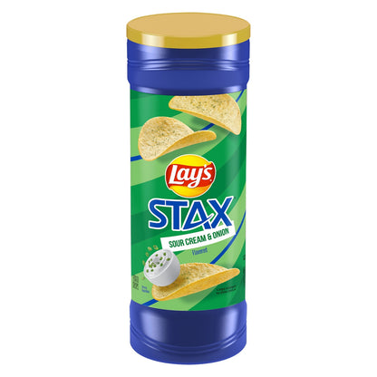 Lay's Stax Sour Cream & Onion Potato Crisps - 4 Pack (5.5 oz Cans)