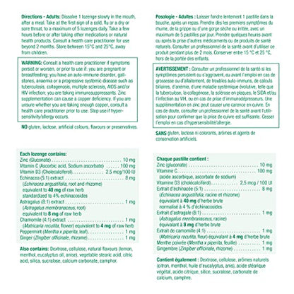 Jamieson Zinc Lozenges Soothing Lemon and Menthol Flavour, 60 Count