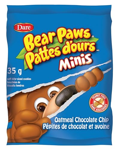 Bear Paws Minis Oatmeal Chocolate Chip Cookies -  210g, 6 Pouches