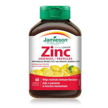 Jamieson Zinc Lozenges Soothing Lemon and Menthol Flavour, 60 Count
