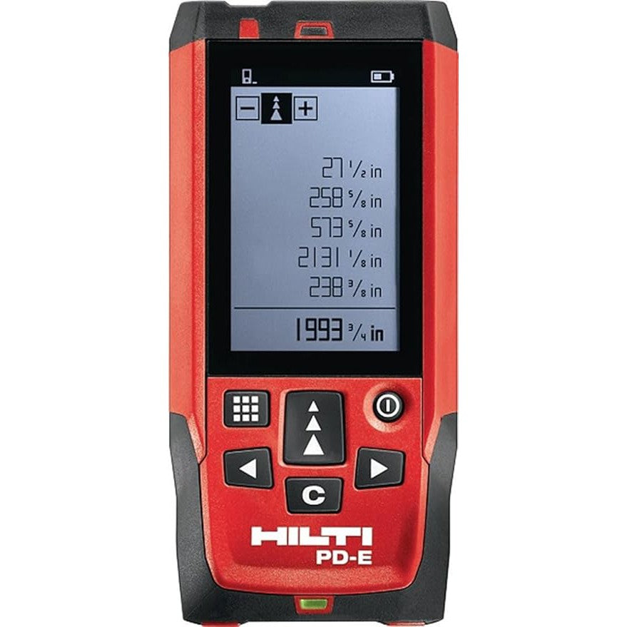 Hilti PD-E Laser Distance Meter (2062051) - Measures up to 656ft