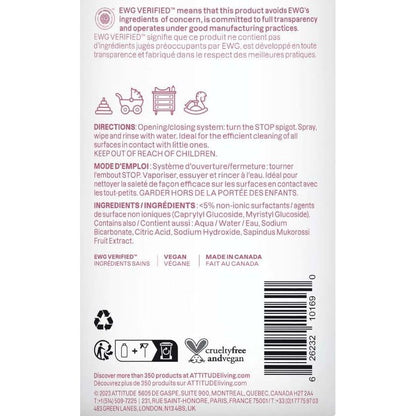 ATTITUDE Baby Leaves Natural Toy & Multi-Surface Cleaner (27.1oz)