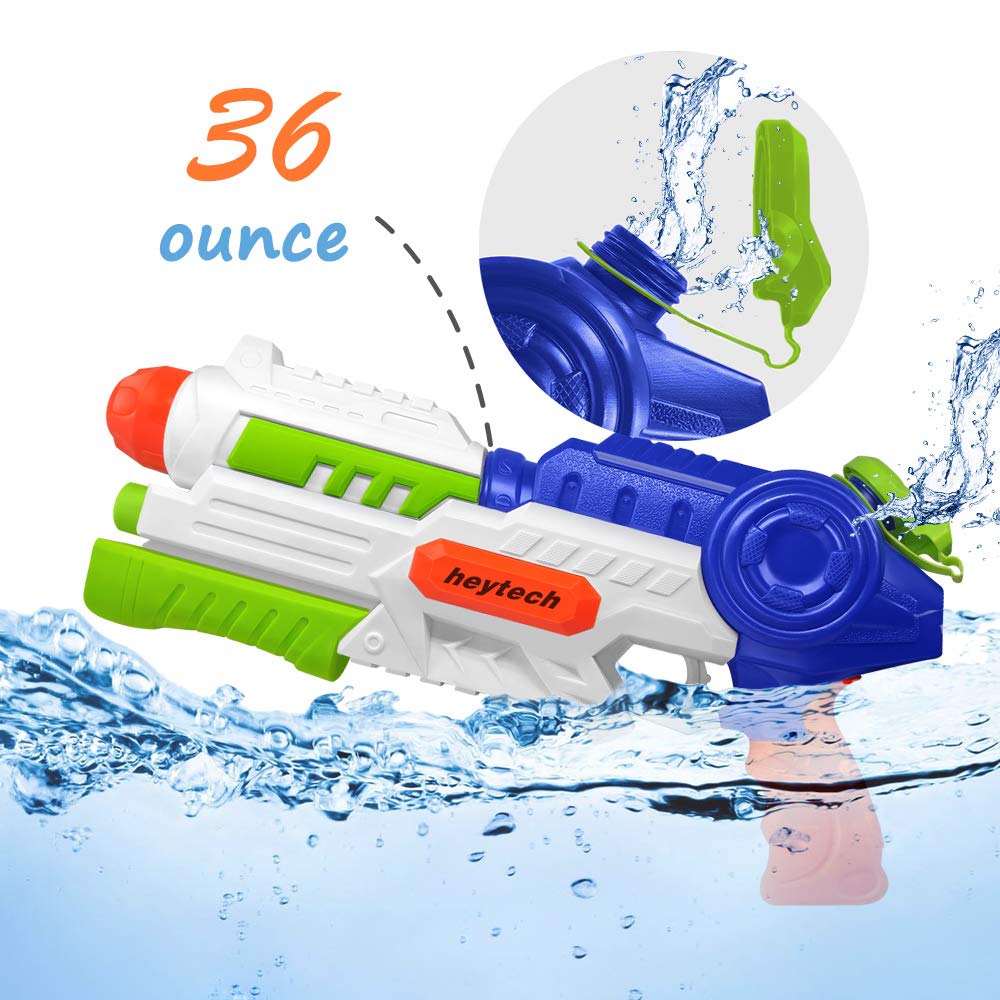Heytech Super Water Gun  (Green) | 1200cc High Capacity Blasters | 32ft Long Range Soakers