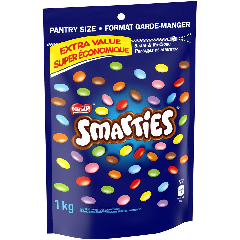 Nestle Smarties Bulk Bag – 2.2 lbs (1kg) of Classic Chocolate Candy Coated Goodness