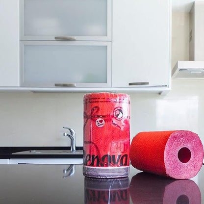Vibrant Red Paper Towels – Jumbo 120-Sheet Roll